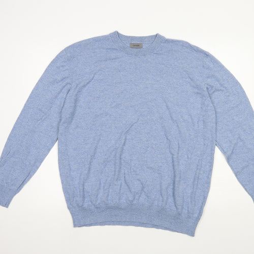 George Mens Blue Crew Neck Cotton Pullover Jumper Size 3XL
