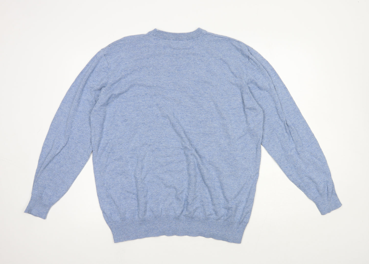 George Mens Blue Crew Neck Cotton Pullover Jumper Size 3XL