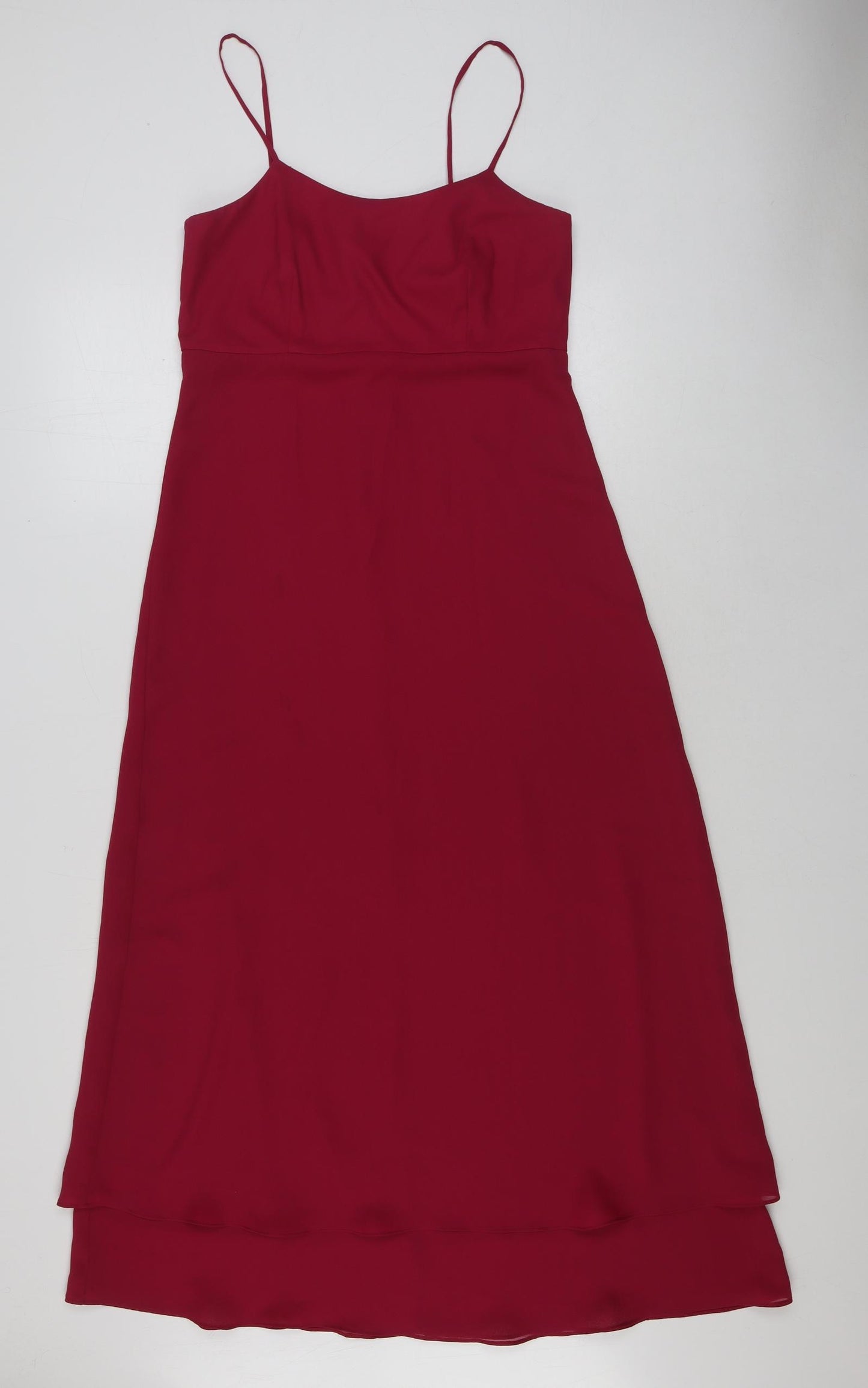 Principles Womens Red Polyester A-Line Size 12 Round Neck Button