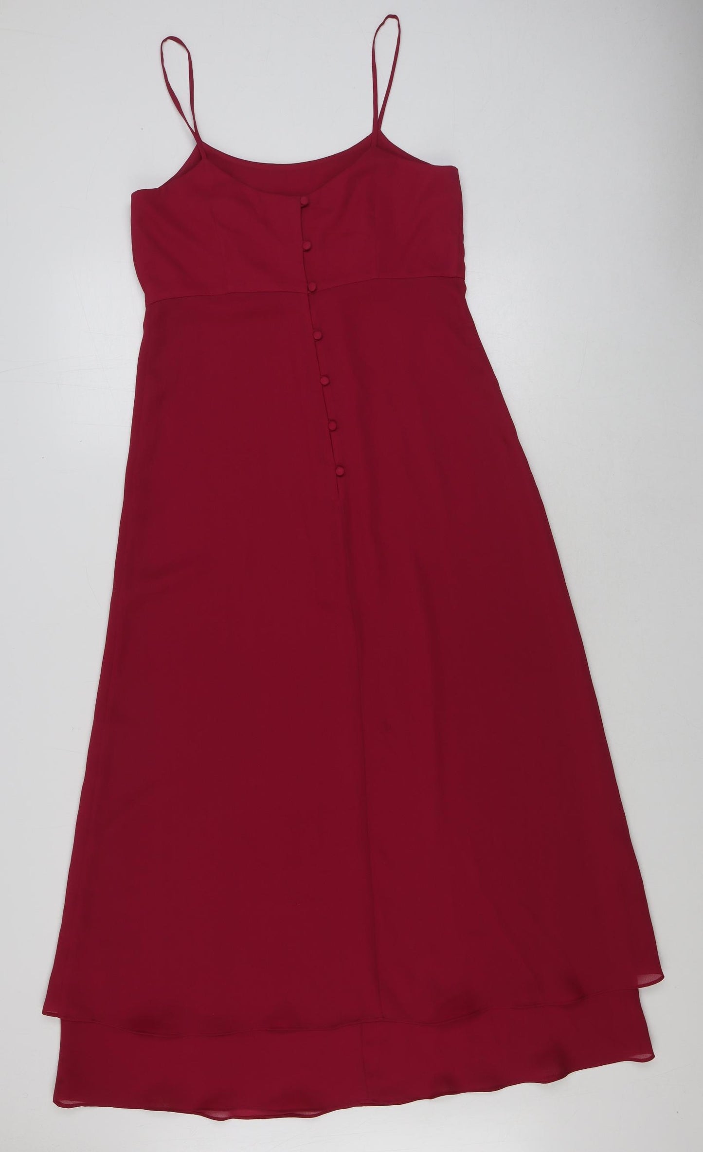 Principles Womens Red Polyester A-Line Size 12 Round Neck Button