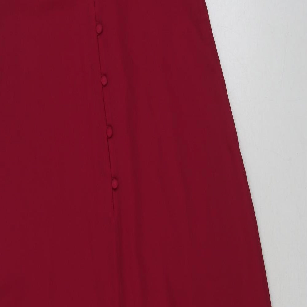 Principles Womens Red Polyester A-Line Size 12 Round Neck Button