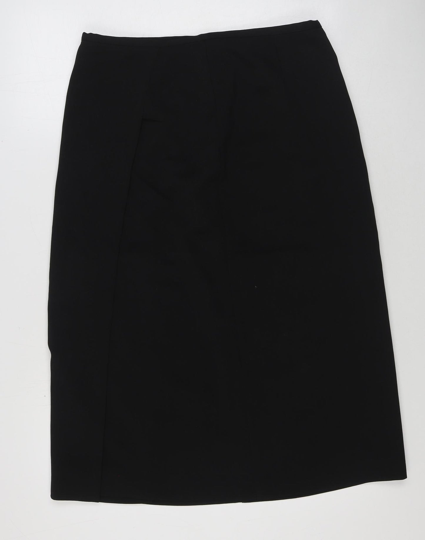 Marks and Spencer Womens Black Polyester Straight & Pencil Skirt Size 18 Zip