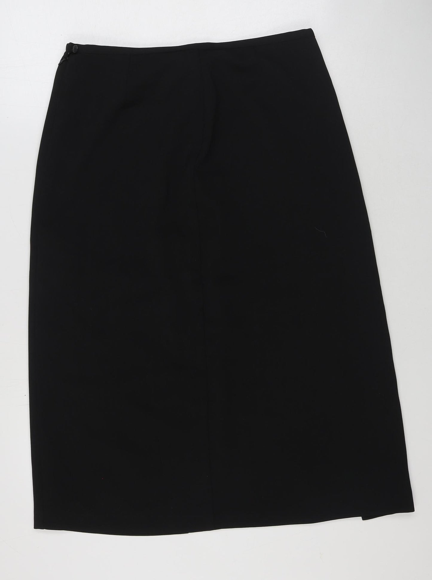 Marks and Spencer Womens Black Polyester Straight & Pencil Skirt Size 18 Zip