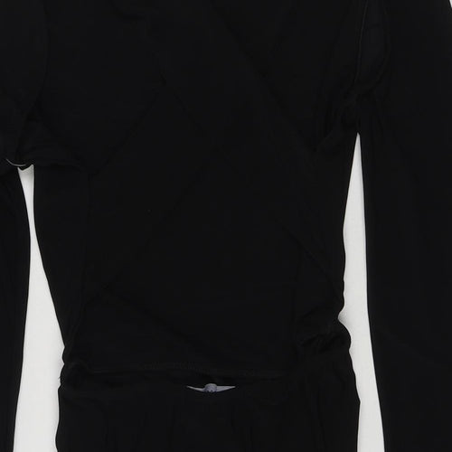 OUTRAGEOUS FORTUNE Womens Black Polyester Bodysuit One-Piece Size 10 Snap