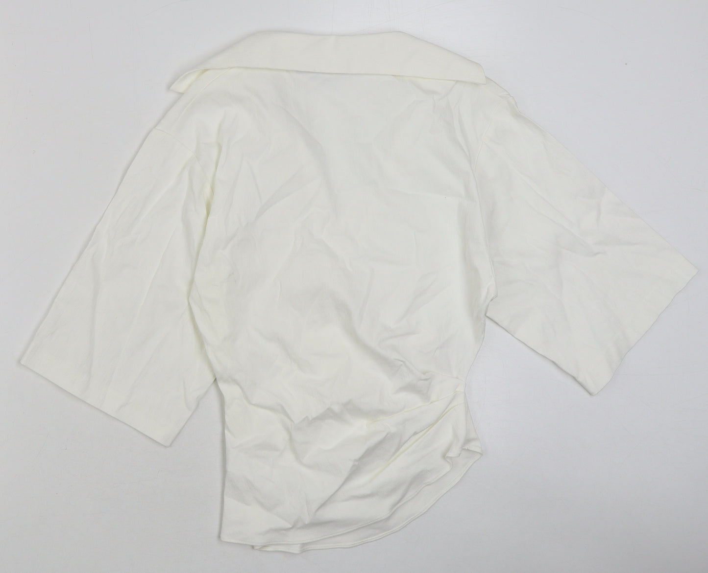 Zara Womens White Viscose Basic Blouse Size S Collared
