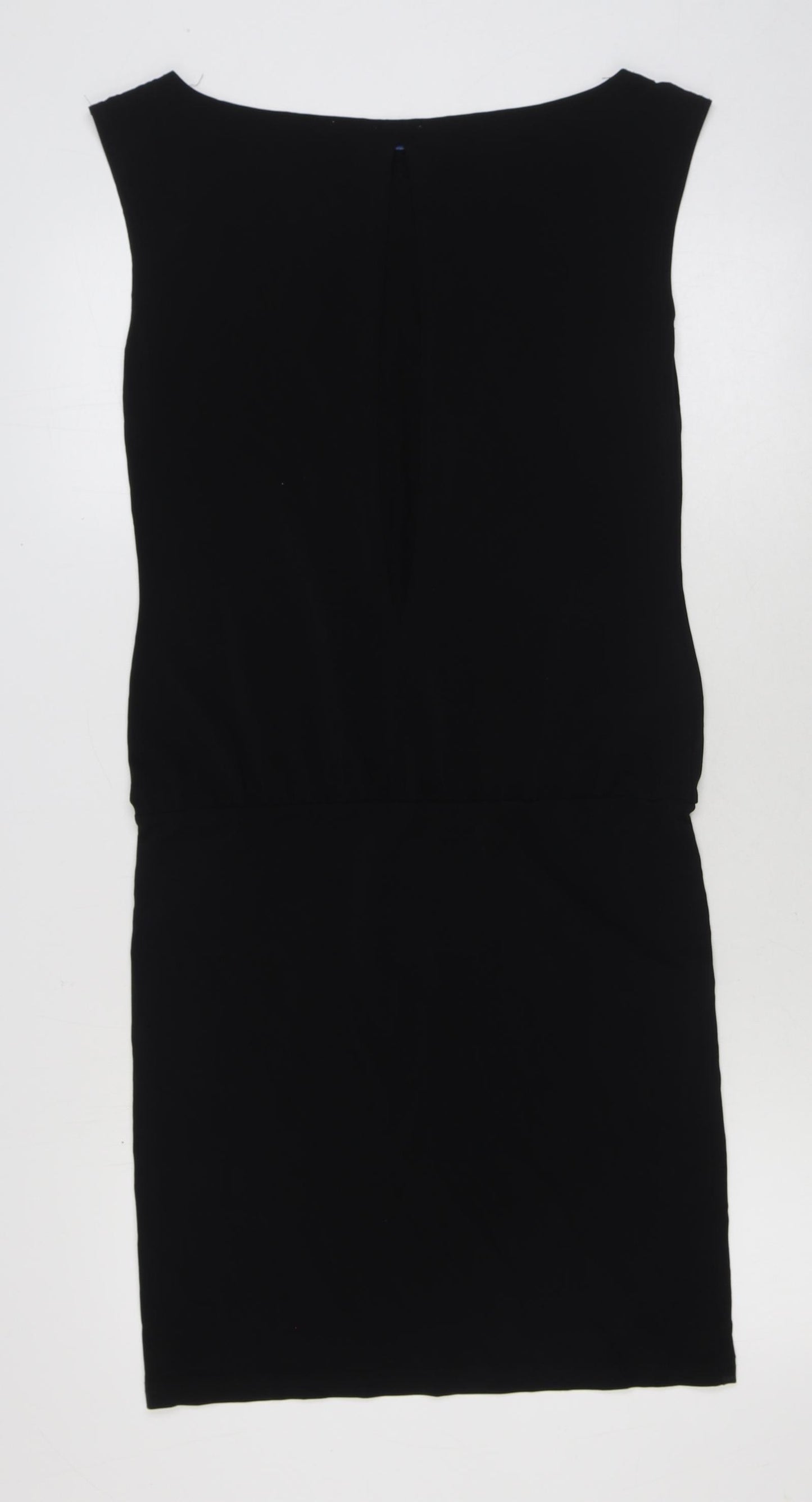 Oasis Womens Black Polyester Sheath Size 12 Boat Neck Pullover