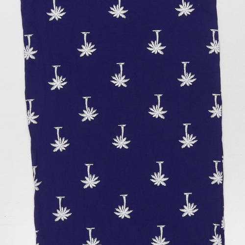 Zoe Karssen Womens Blue Geometric Viscose Tank Dress Size S Scoop Neck Pullover - Palm Tree Print