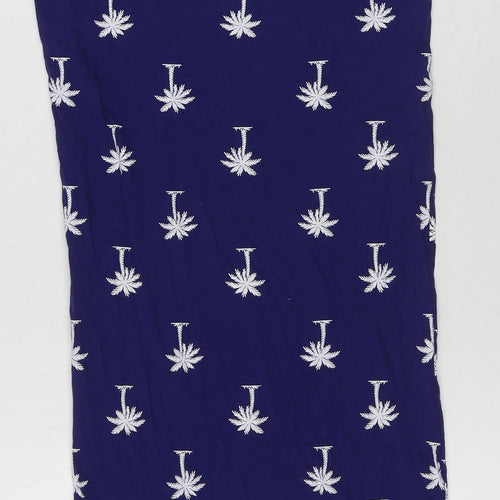 Zoe Karssen Womens Blue Geometric Viscose Tank Dress Size S Scoop Neck Pullover - Palm Tree Print