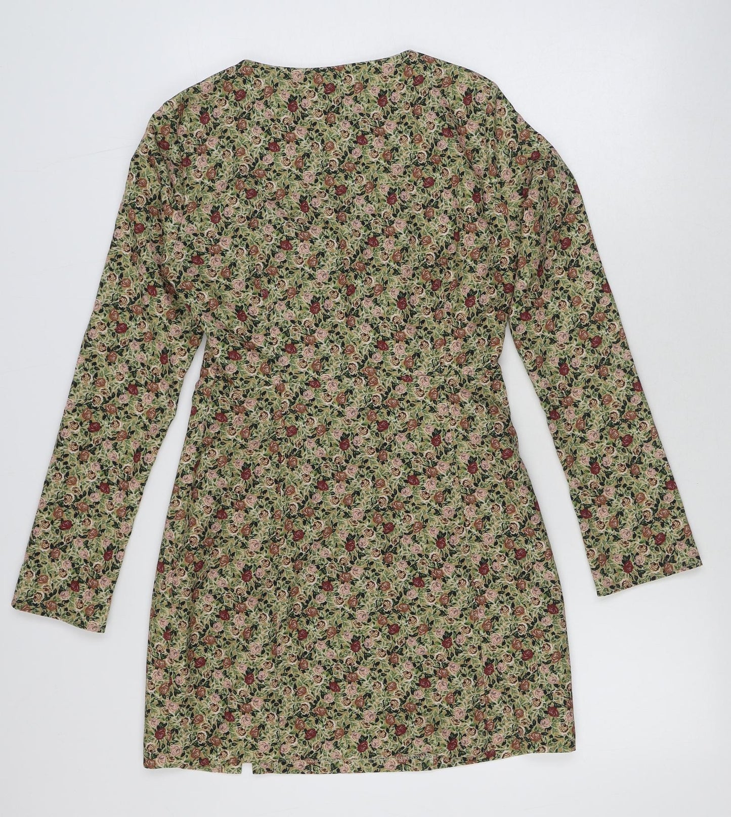 Zara Womens Multicoloured Floral Polyester A-Line Size M Sweetheart Zip