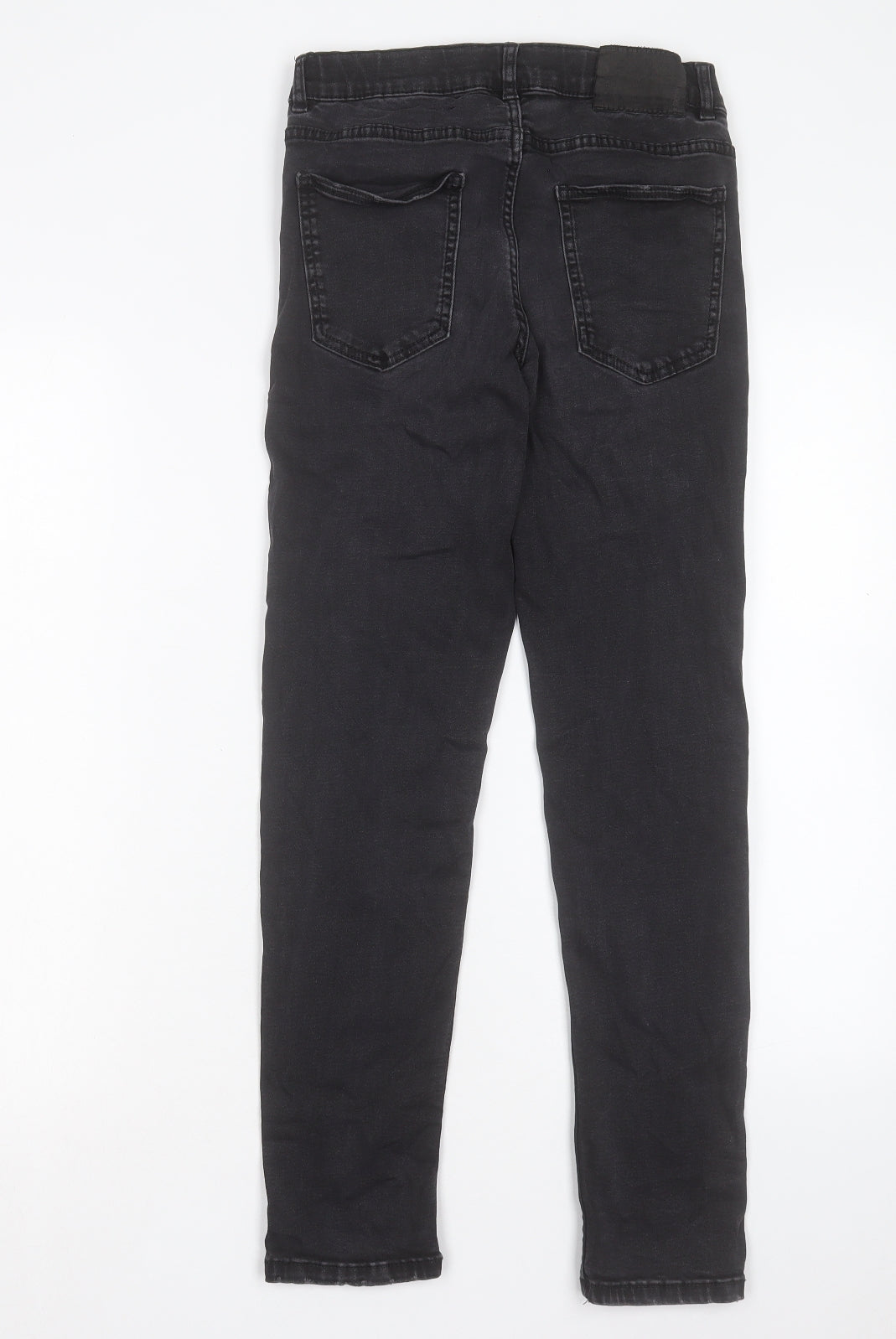 Zara Boys Black Cotton Tapered Jeans Size 13-14 Years Regular Button