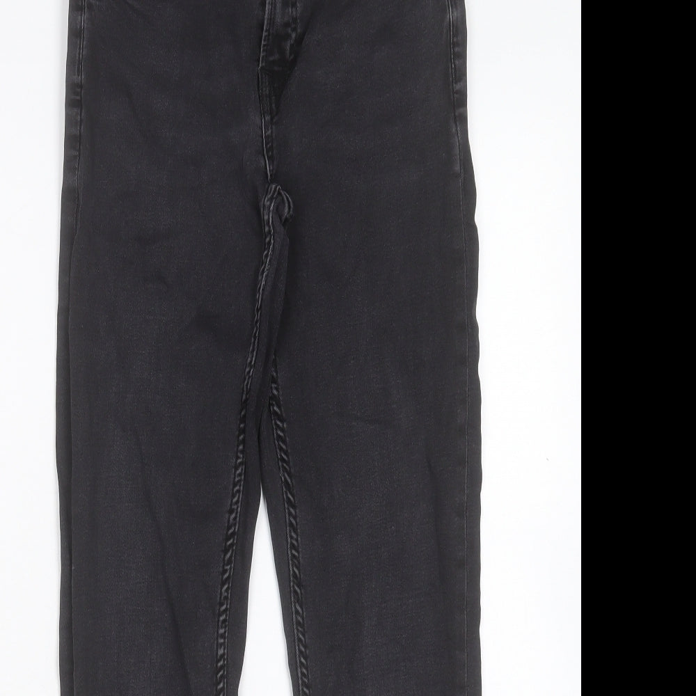 Zara Boys Black Cotton Tapered Jeans Size 13-14 Years Regular Button