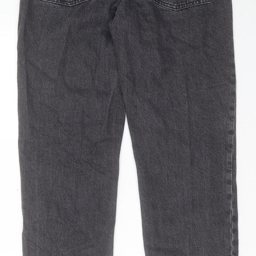 ASOS Mens Grey Cotton Straight Jeans Size 33 in L32 in Regular Button