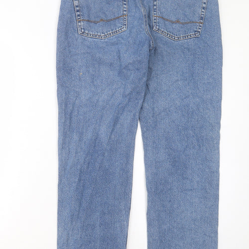 ASOS Womens Blue Cotton Straight Jeans Size 32 in L34 in Regular Button