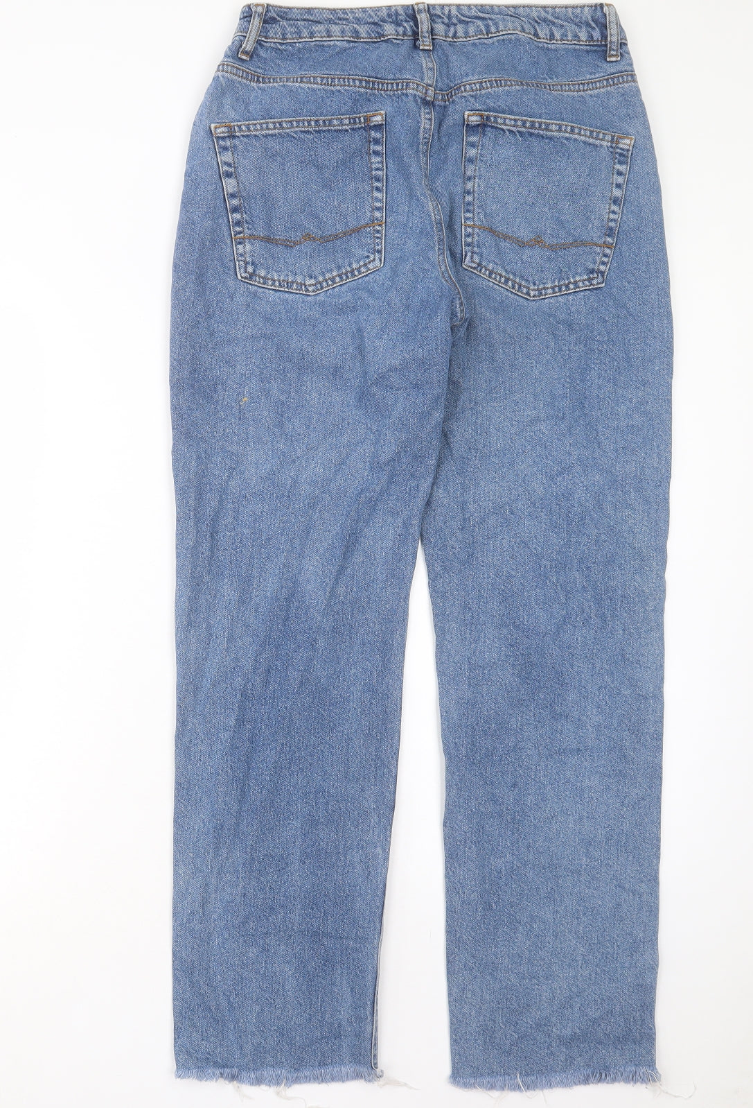 ASOS Womens Blue Cotton Straight Jeans Size 32 in L34 in Regular Button
