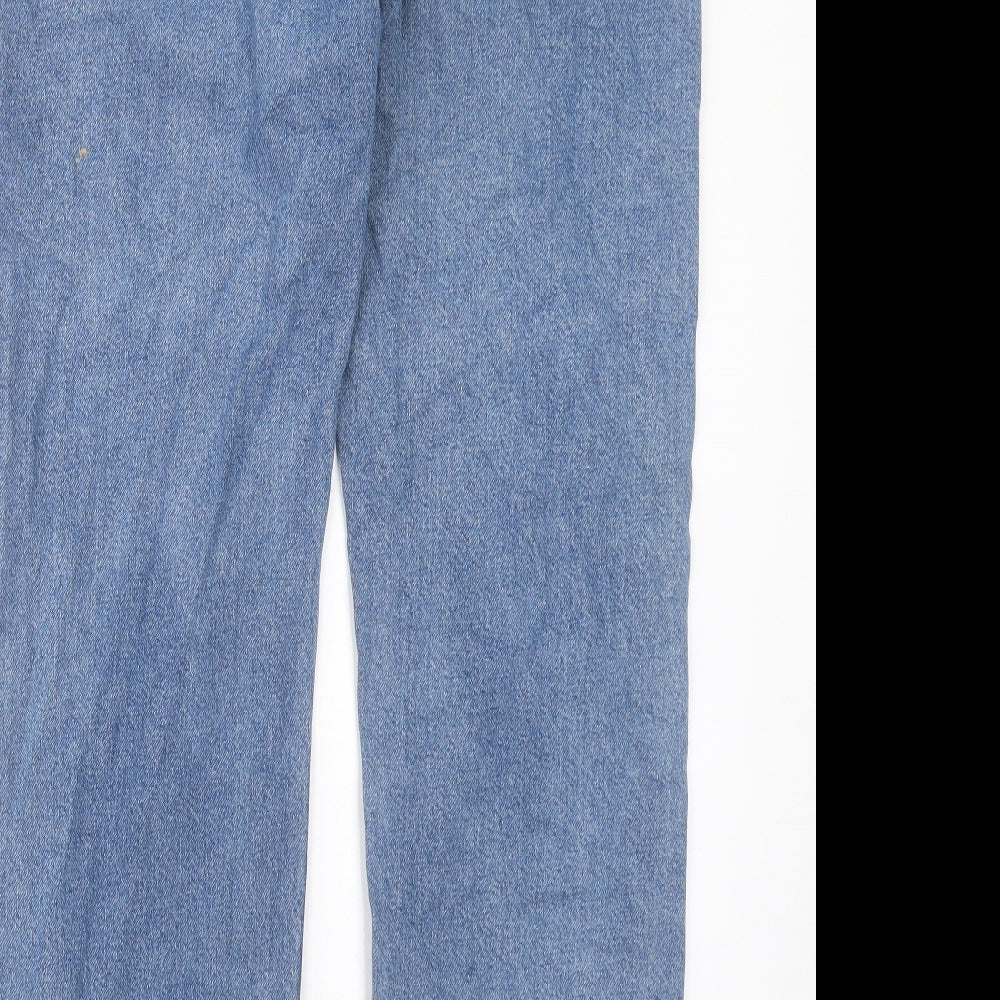 ASOS Womens Blue Cotton Straight Jeans Size 32 in L34 in Regular Button
