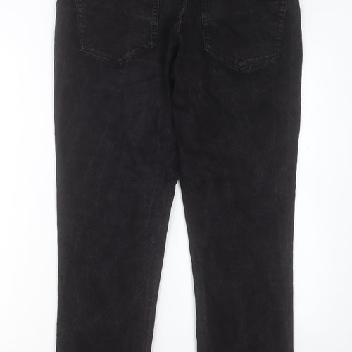 George Mens Black Cotton Tapered Jeans Size 34 in L30 in Regular Button
