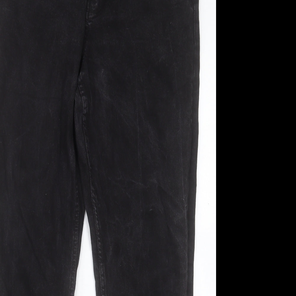 George Mens Black Cotton Tapered Jeans Size 34 in L30 in Regular Button