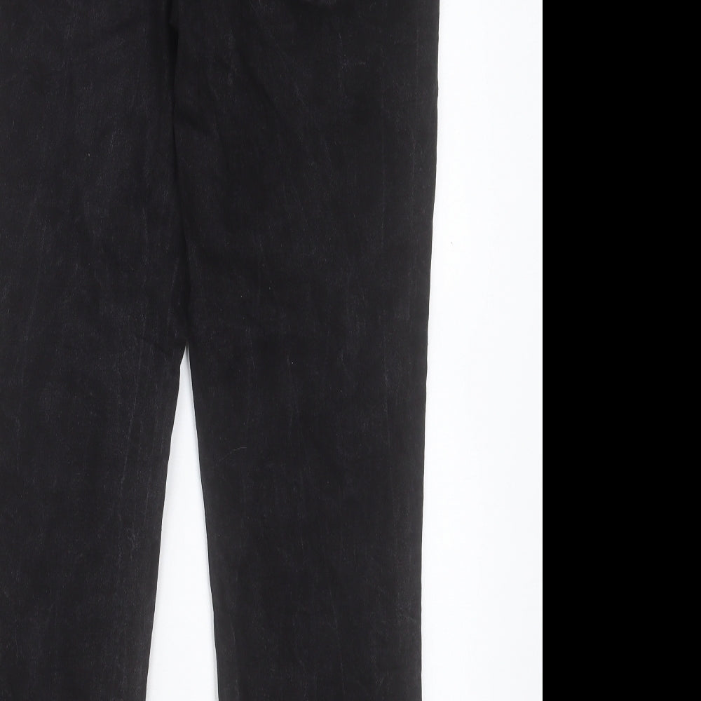 George Mens Black Cotton Tapered Jeans Size 34 in L30 in Regular Button