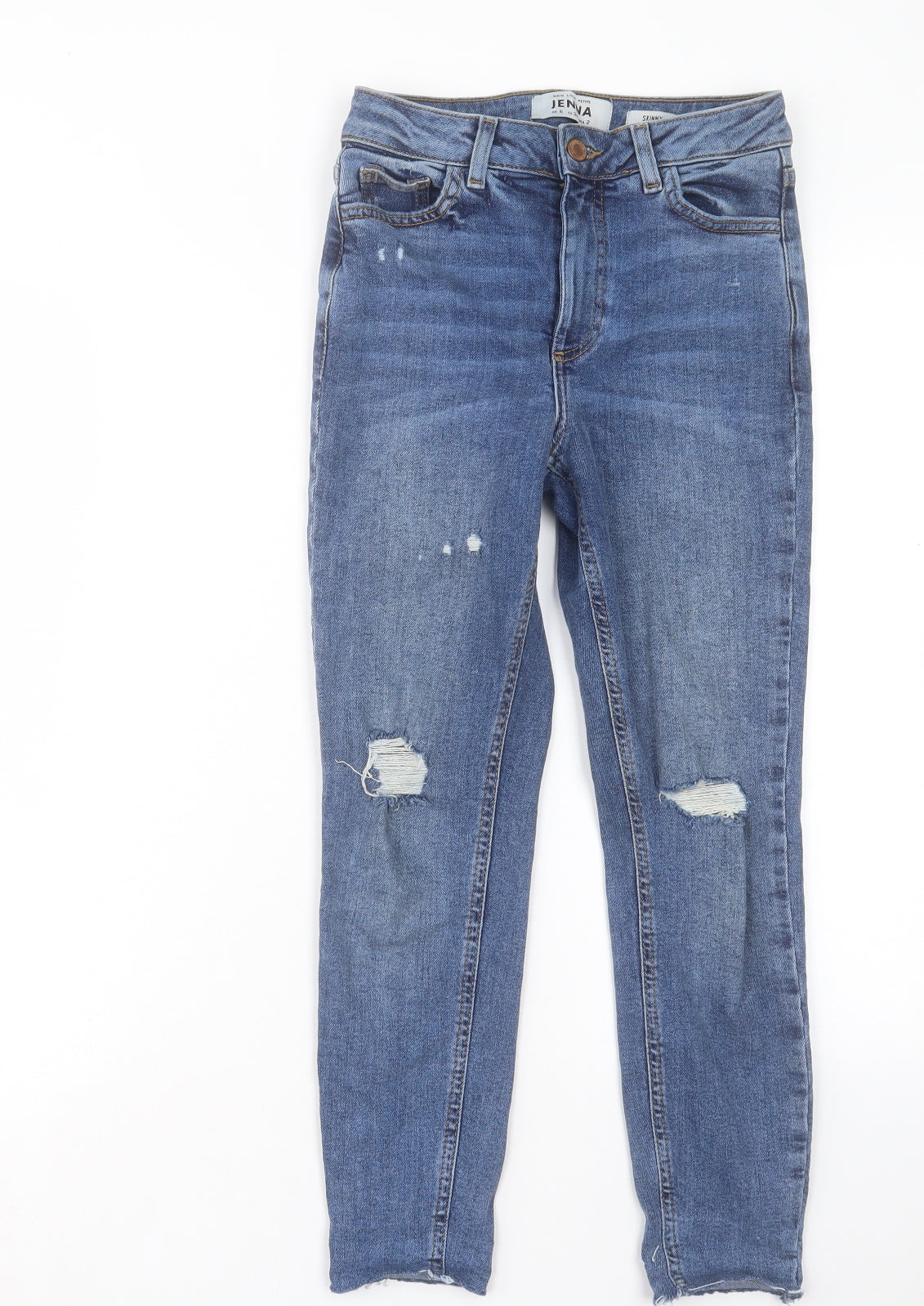 New Look Womens Blue Cotton Skinny Jeans Size 6 L23 in Regular Button