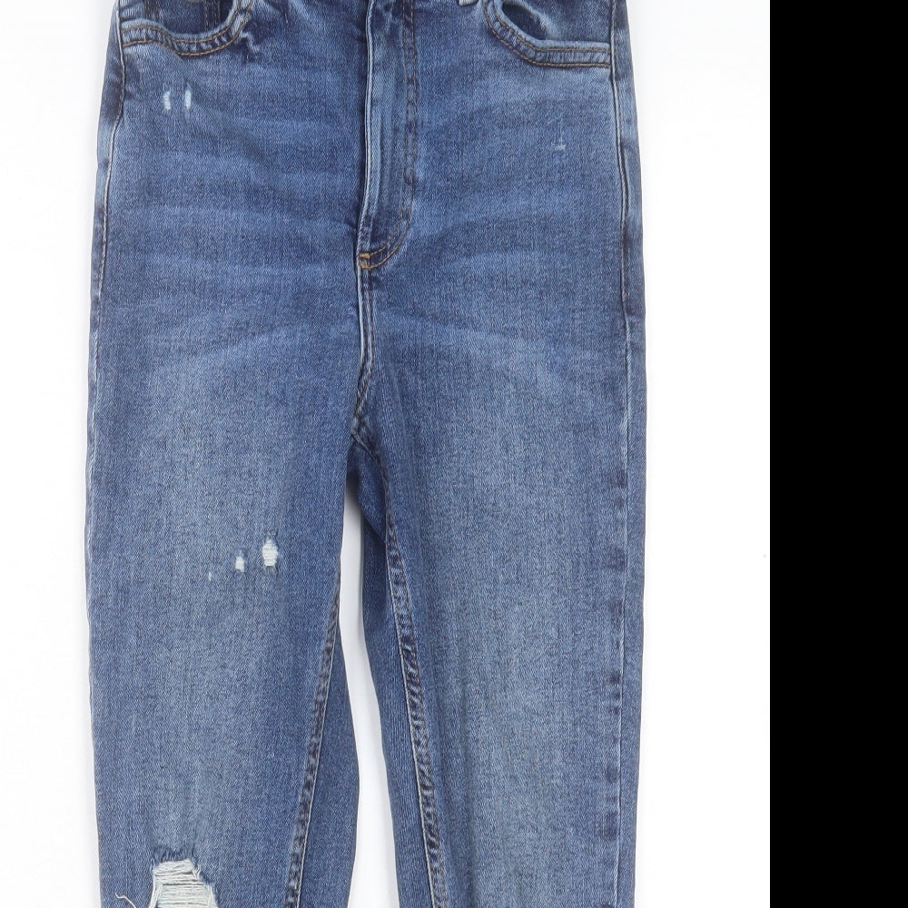 New Look Womens Blue Cotton Skinny Jeans Size 6 L23 in Regular Button