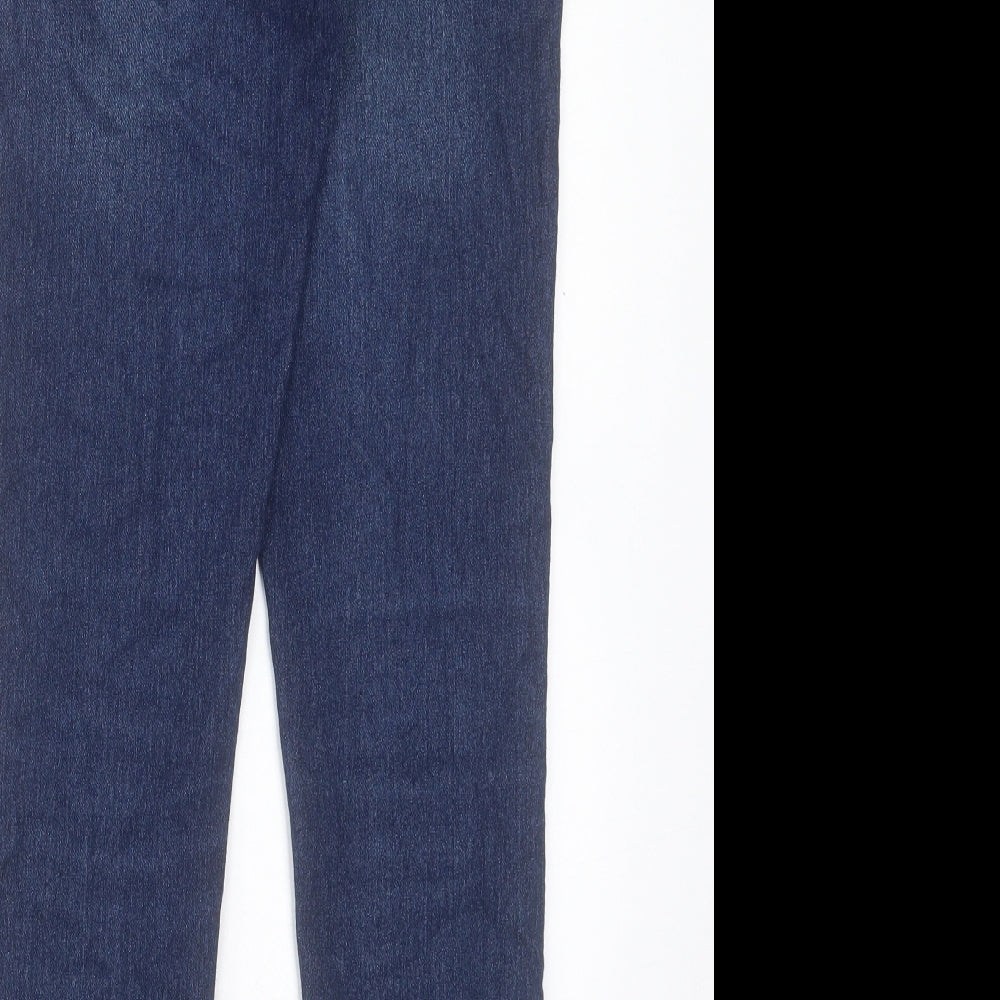 Peacocks Womens Blue Cotton Skinny Jeans Size 10 L28 in Regular Button