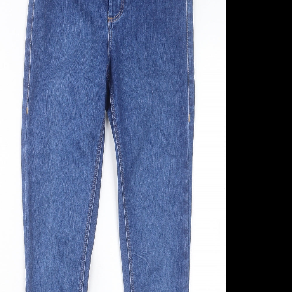 Topshop Womens Blue Cotton Skinny Jeans Size 28 in L28.5 in Regular Button - To Fit 32