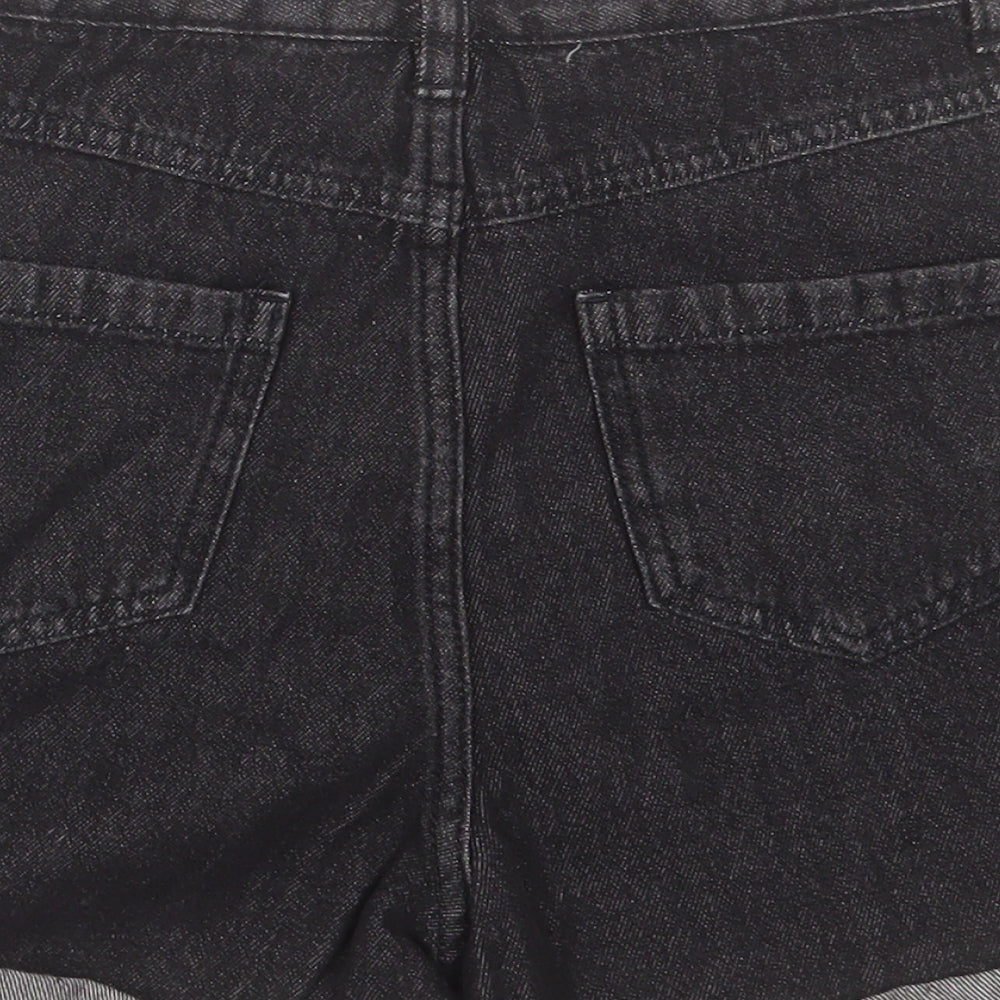 George Girls Black Cotton Mom Shorts Size 10-11 Years Regular Buckle