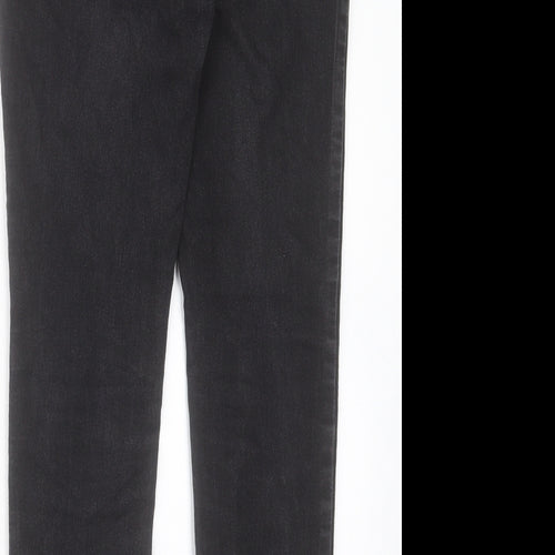 H&M Boys Black Cotton Straight Jeans Size 13-14 Years Regular Button