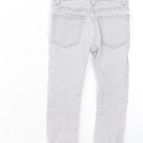H&M Boys Grey Cotton Straight Jeans Size 2-3 Years Regular Button