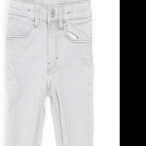 H&M Boys Grey Cotton Straight Jeans Size 2-3 Years Regular Button