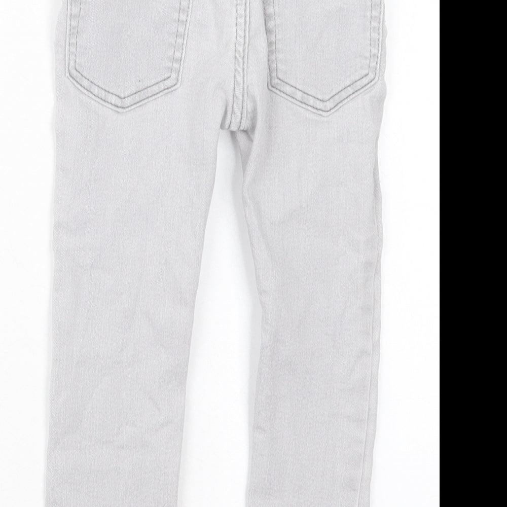 H&M Boys Grey Cotton Straight Jeans Size 2-3 Years Regular Button