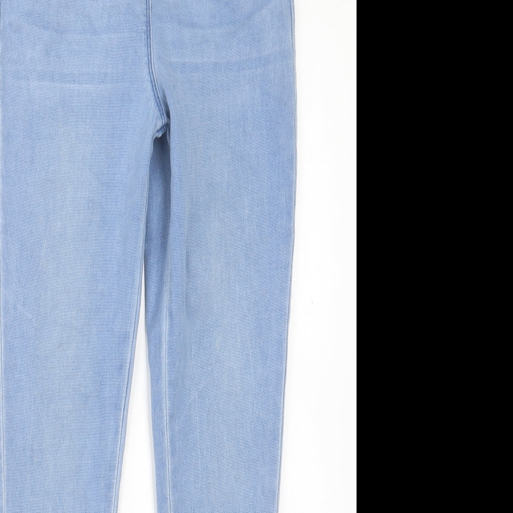 Matalan Girls Blue Cotton Skinny Jeans Size 13 Years Regular Button
