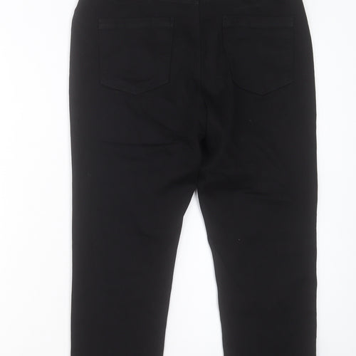 George Womens Black Cotton Cropped Jeans Size 14 Regular