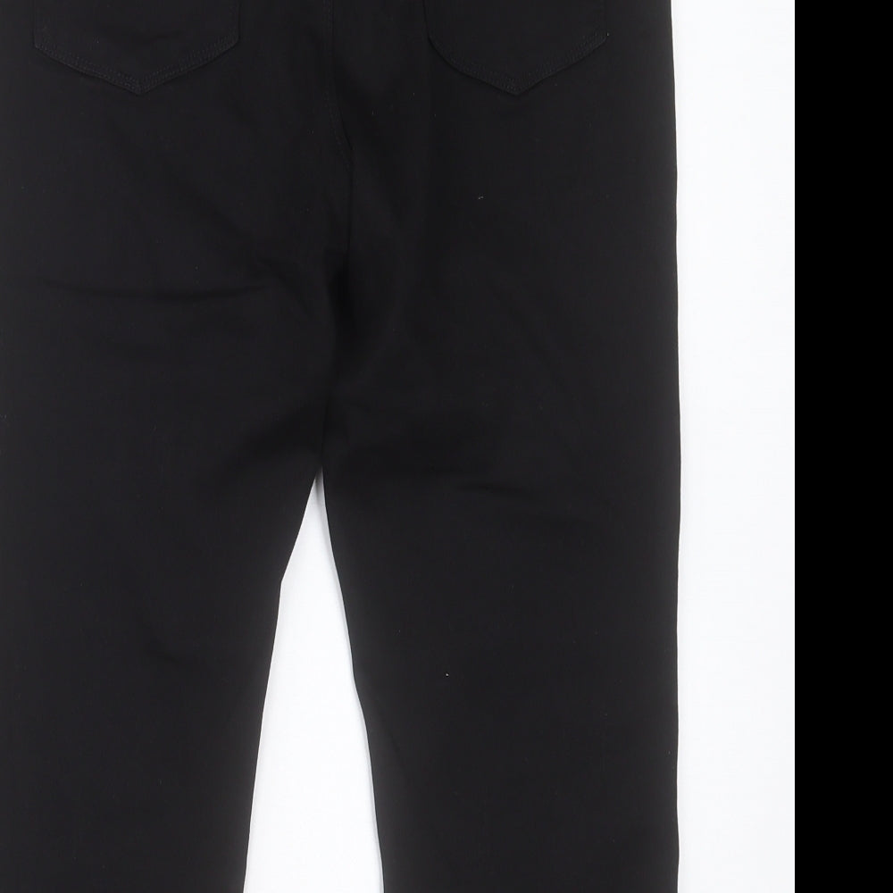 George Womens Black Cotton Cropped Jeans Size 14 Regular