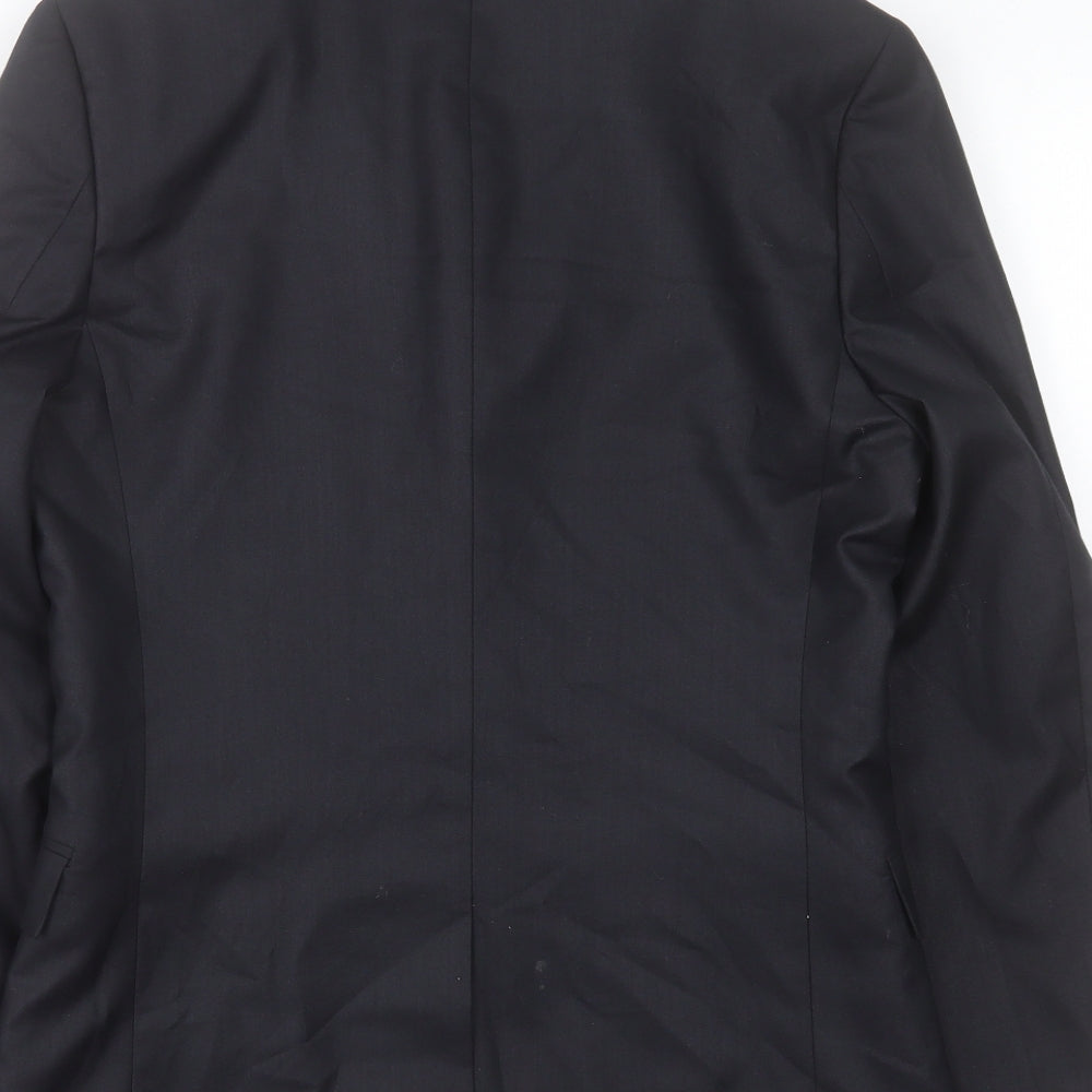 Topman Mens Black Polyester Jacket Suit Jacket Size 36