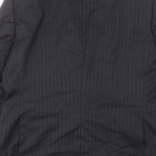 Greenwoods Mens Grey Striped Wool Jacket Suit Jacket Size 40