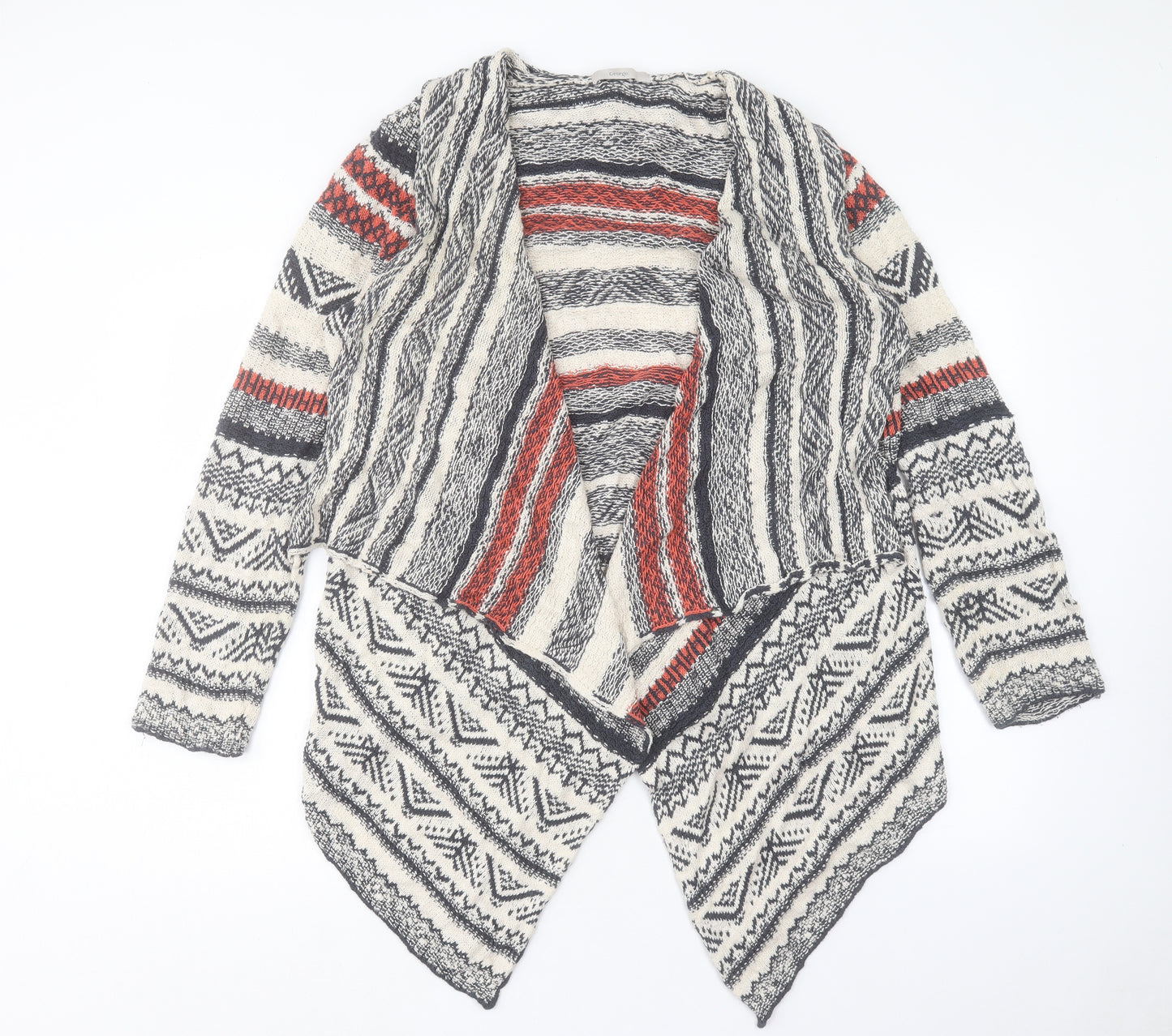 George Womens Multicoloured V-Neck Geometric Cotton Cardigan Jumper Size 16