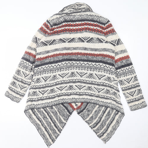 George Womens Multicoloured V-Neck Geometric Cotton Cardigan Jumper Size 16