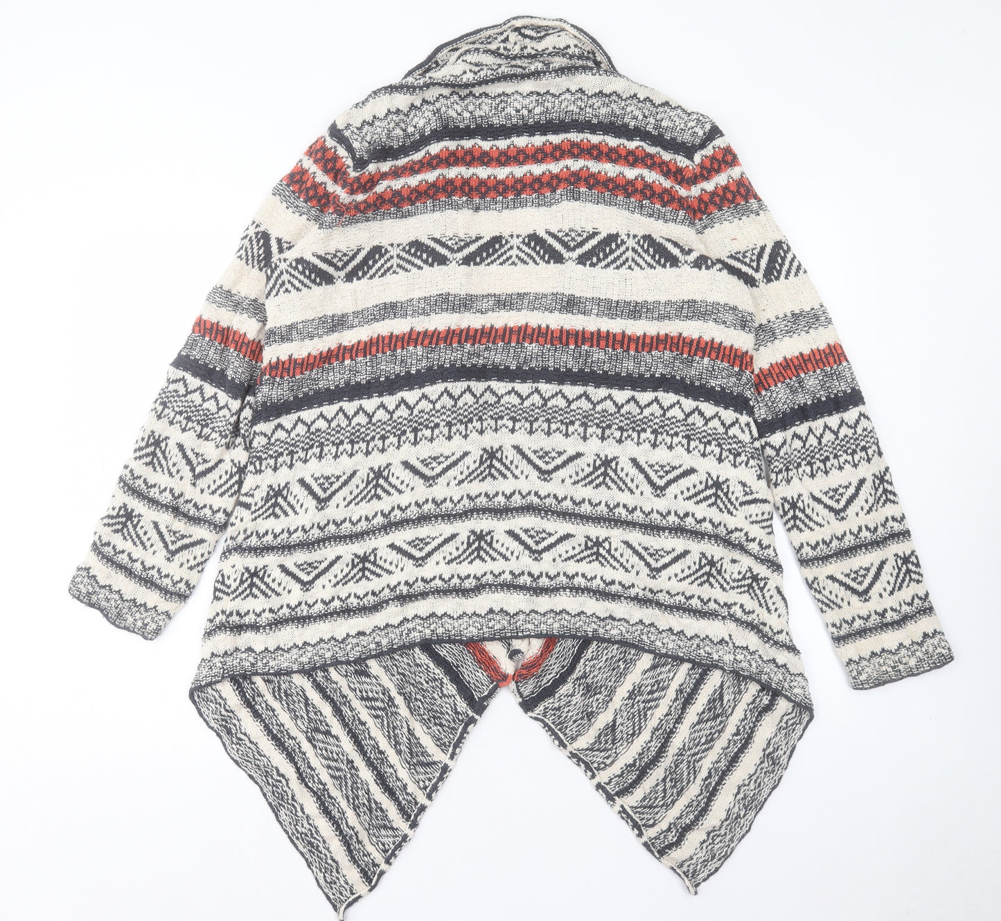 George Womens Multicoloured V-Neck Geometric Cotton Cardigan Jumper Size 16