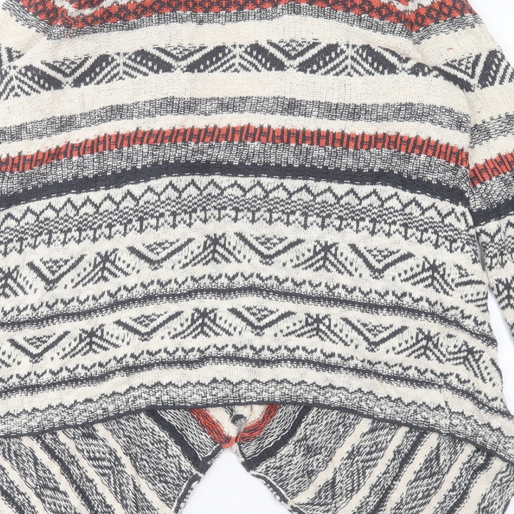 George Womens Multicoloured V-Neck Geometric Cotton Cardigan Jumper Size 16