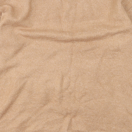 TU Womens Brown Crew Neck Polka Dot Acrylic Pullover Jumper Size 14