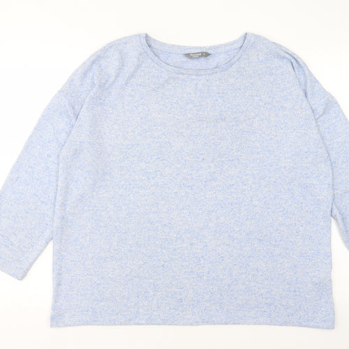 Nutmeg Womens Blue Round Neck Polyester Pullover Jumper Size 16