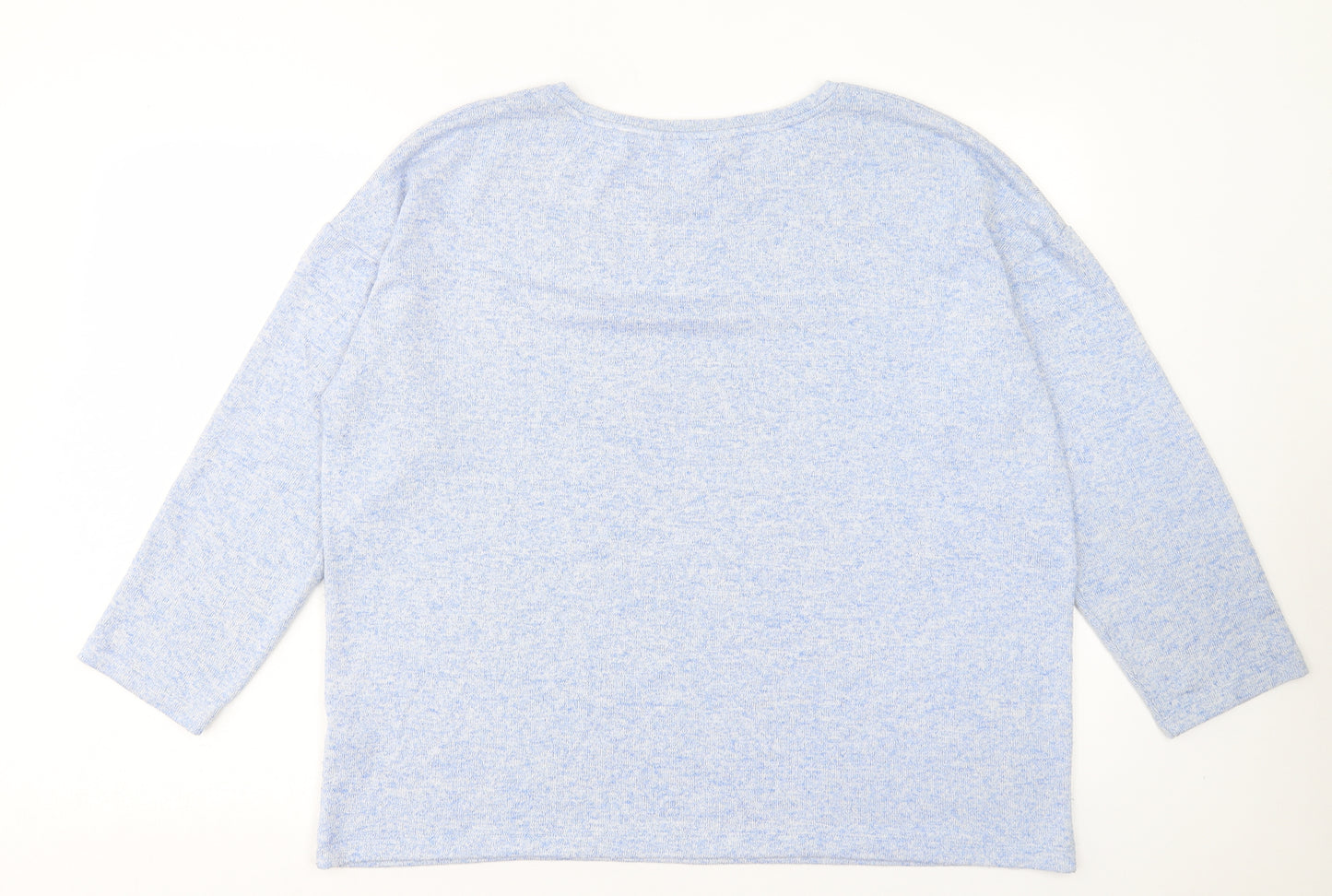 Nutmeg Womens Blue Round Neck Polyester Pullover Jumper Size 16