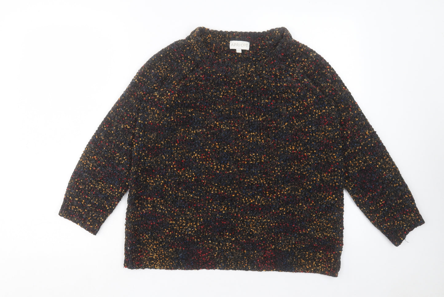 Apricot Womens Multicoloured Round Neck Acrylic Pullover Jumper Size 8