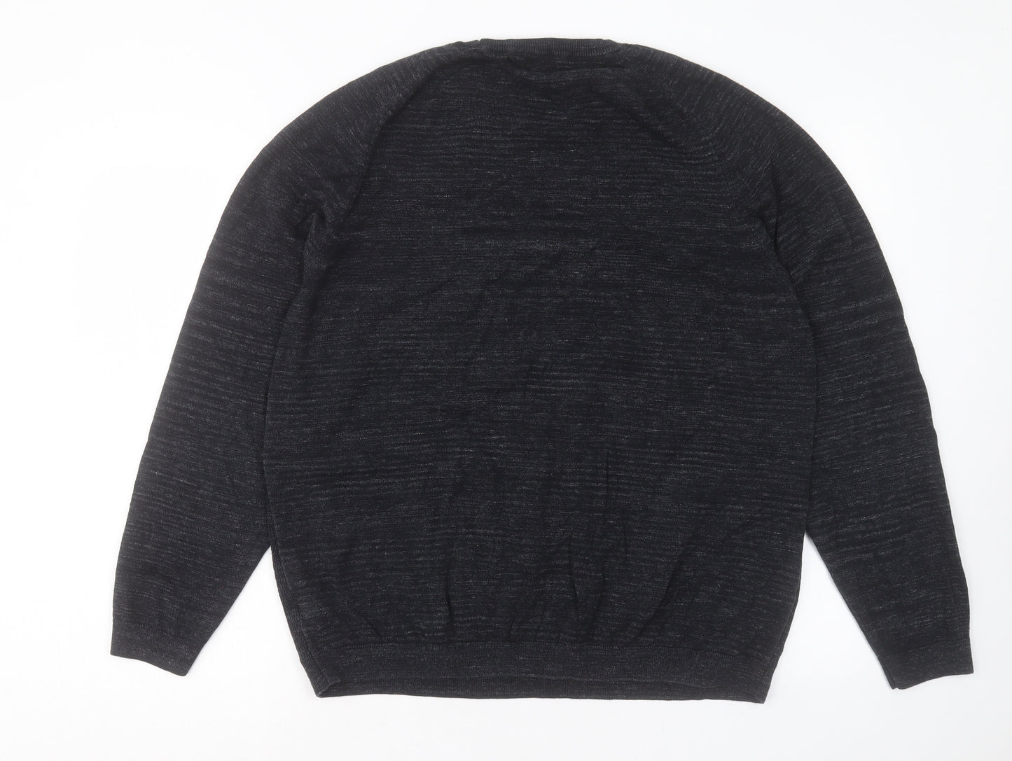 NEXT Mens Black Round Neck Cotton Pullover Jumper Size 2XL