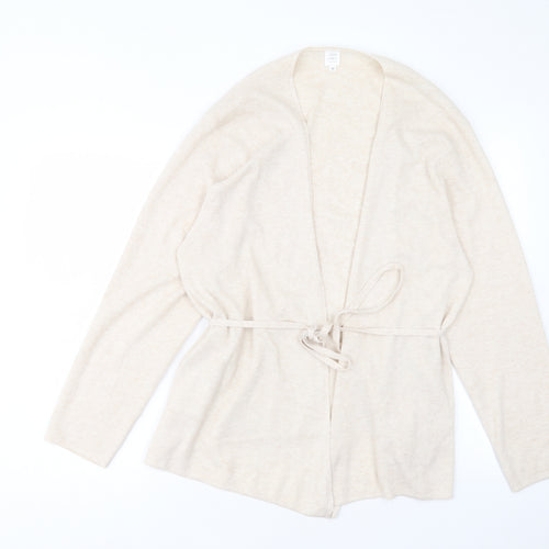 John Lewis Womens Beige V-Neck Acrylic Cardigan Jumper Size 20