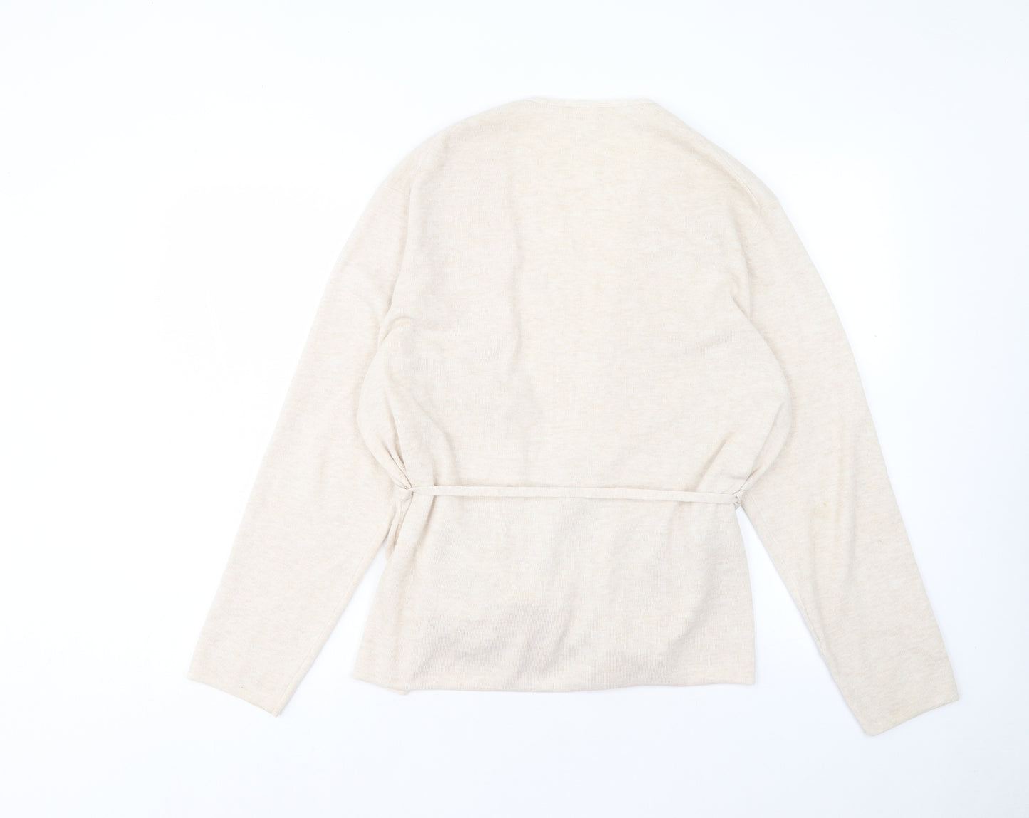 John Lewis Womens Beige V-Neck Acrylic Cardigan Jumper Size 20