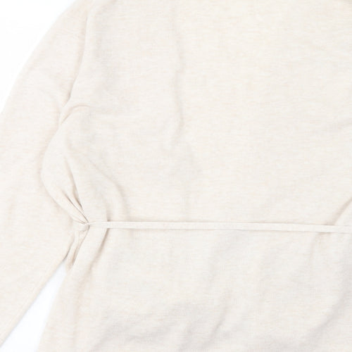John Lewis Womens Beige V-Neck Acrylic Cardigan Jumper Size 20