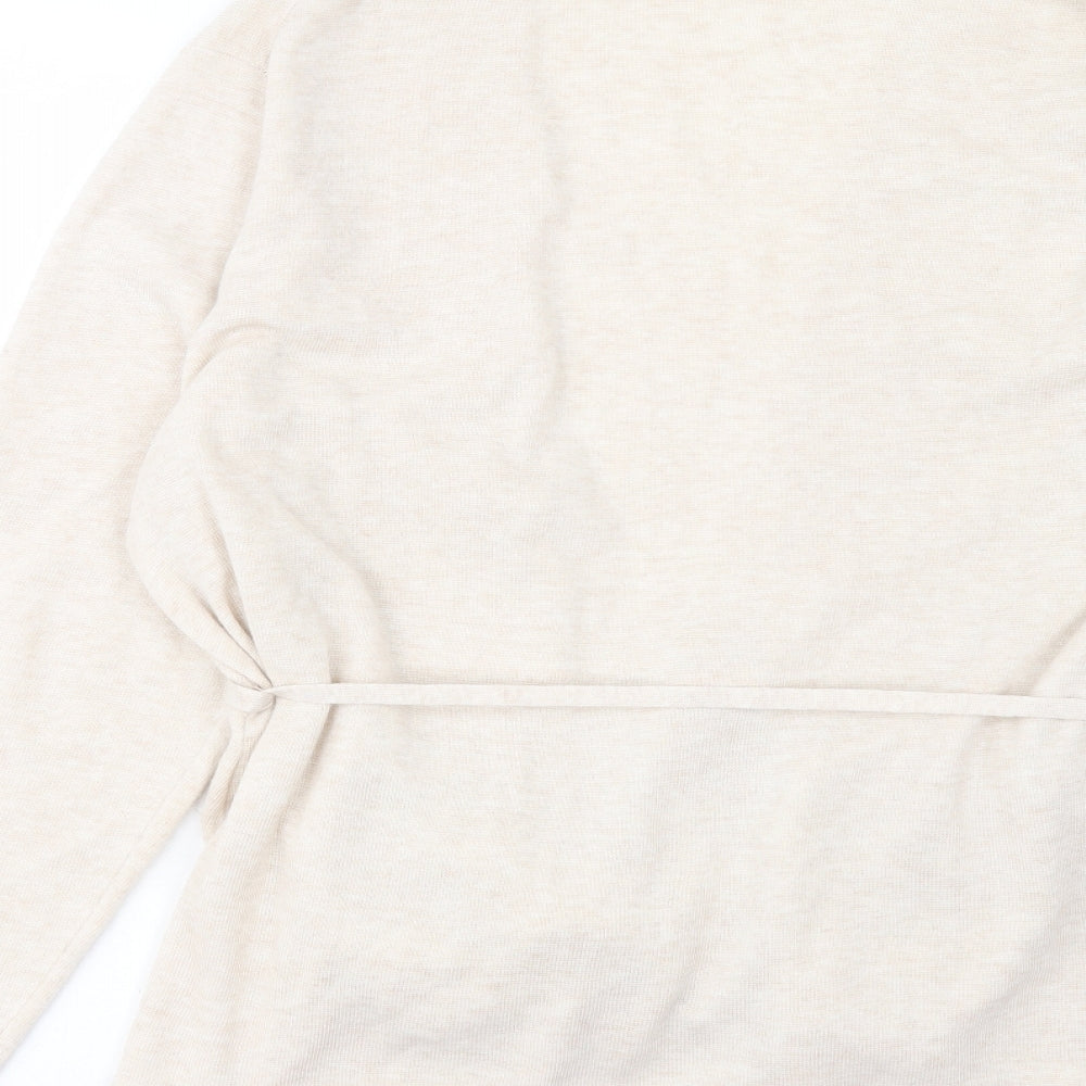 John Lewis Womens Beige V-Neck Acrylic Cardigan Jumper Size 20