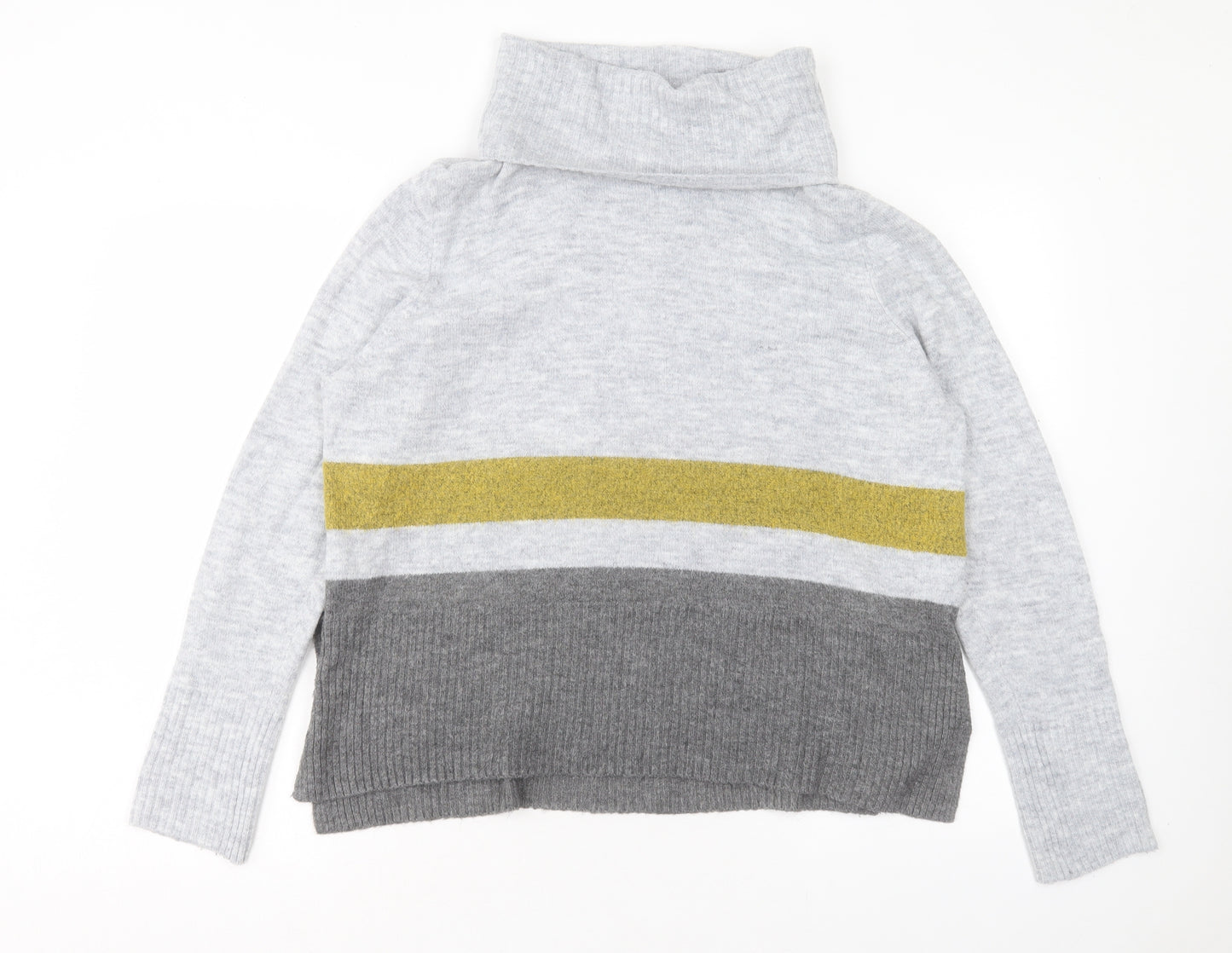 TU Womens Multicoloured Roll Neck Striped Acrylic Pullover Jumper Size 16